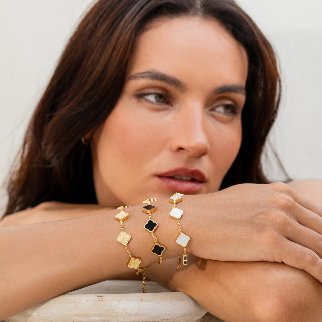 Celine Clover Bracelet - Black