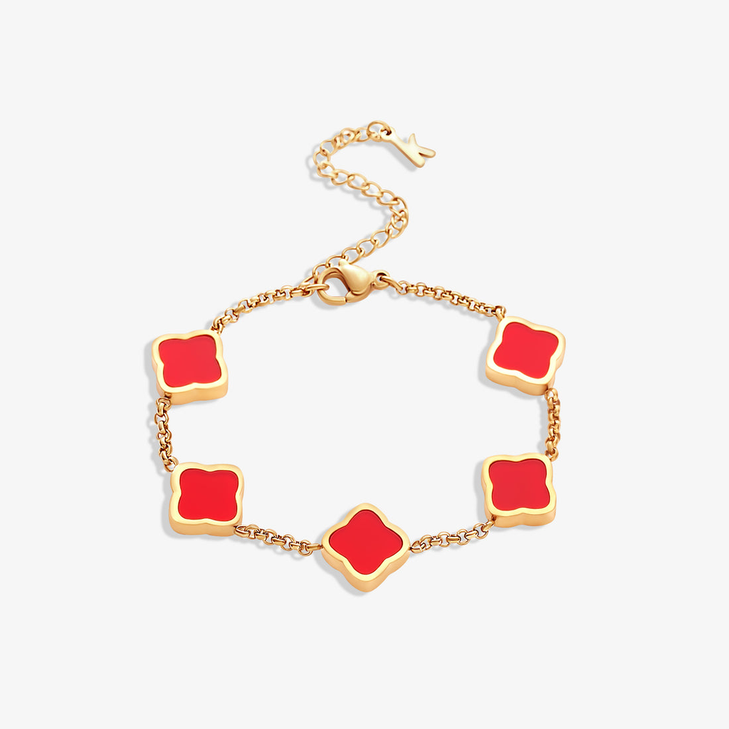Celine Clover Bracelet - Red