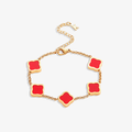 Celine Clover Bracelet - Red