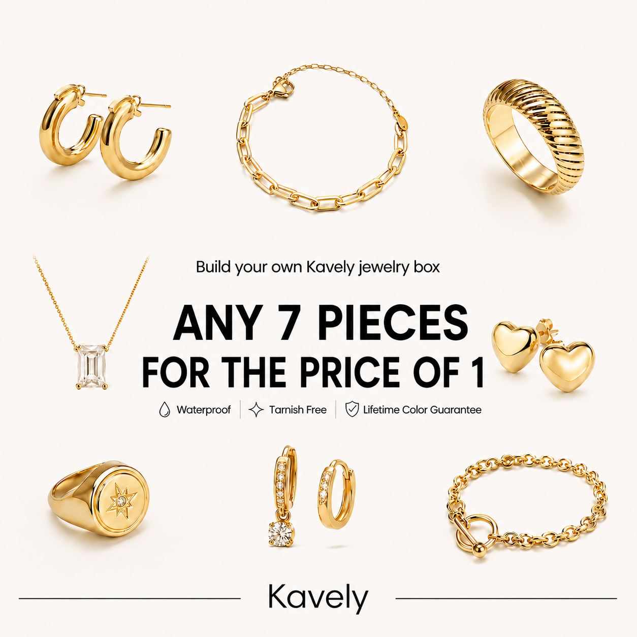 7 Pieces Waterproof Jewelry Bundle