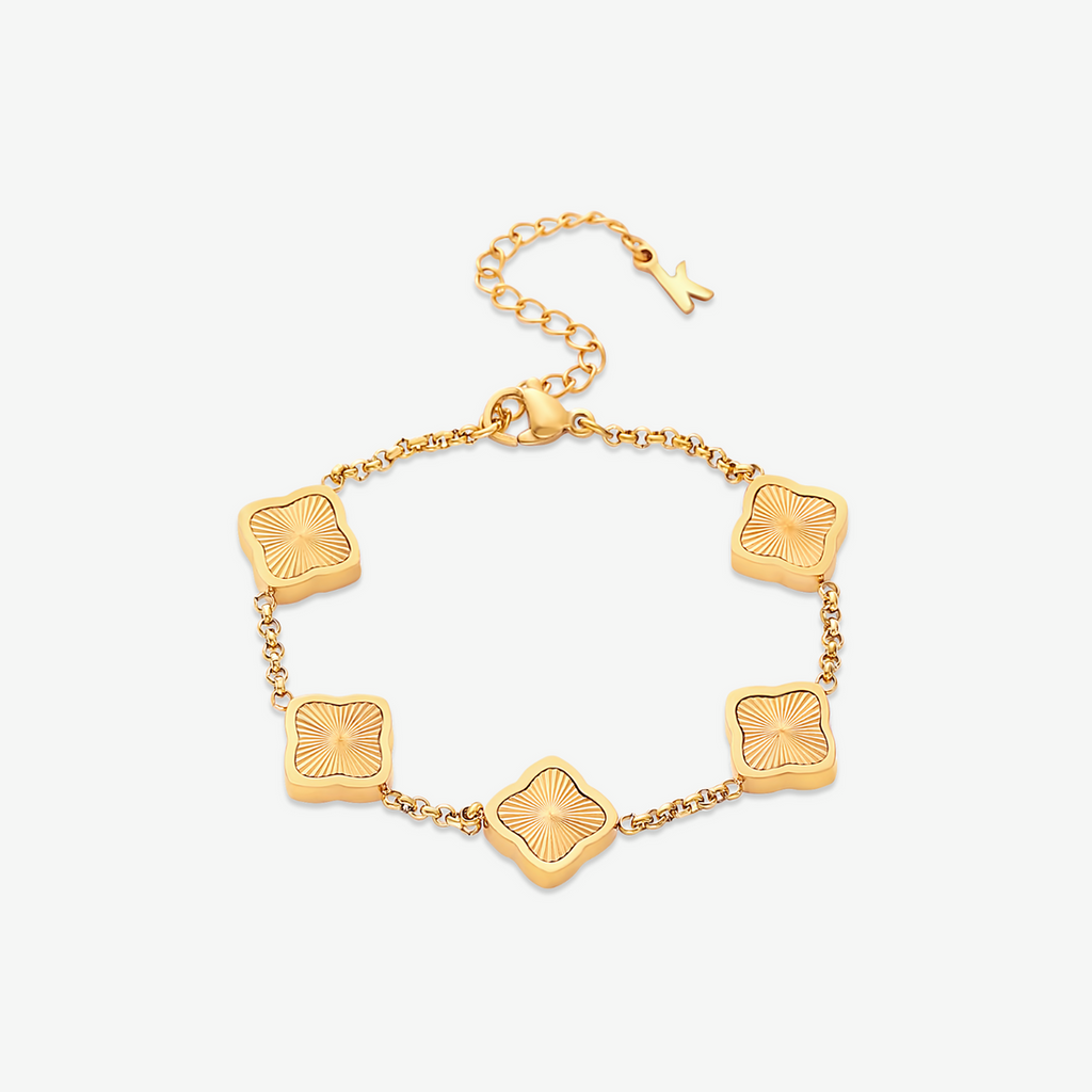 Celine Clover Bracelet - Black-Gold