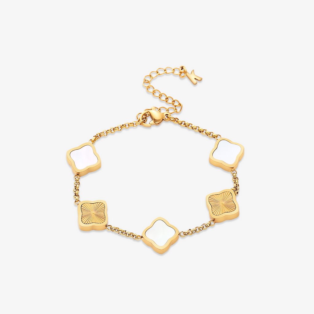 Celine Clover Bracelet - White