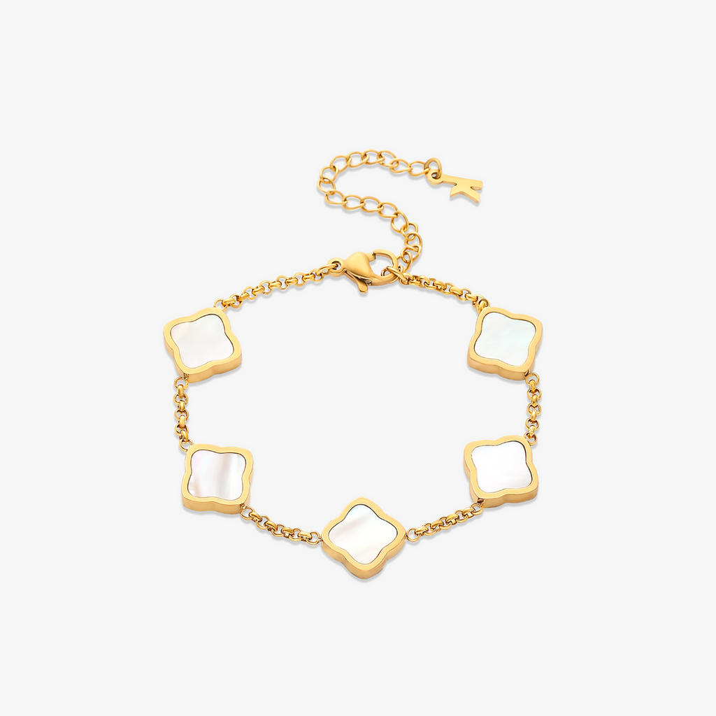 Celine Clover Bracelet - White