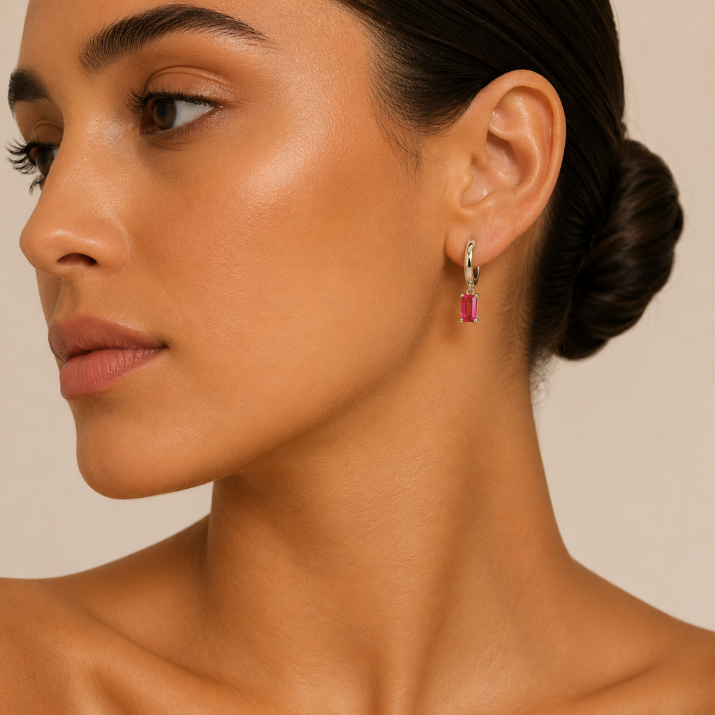 Bella Crystal Huggie Earrings (Kavely)
