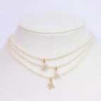 Shelly Crystal Pearl Initial Choker